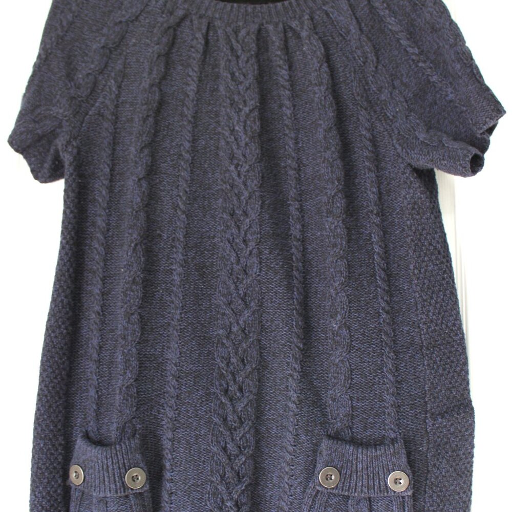 Style & Co XL Navy Blue Cable Knit Sweater Dress - Preppy Spring Tunic